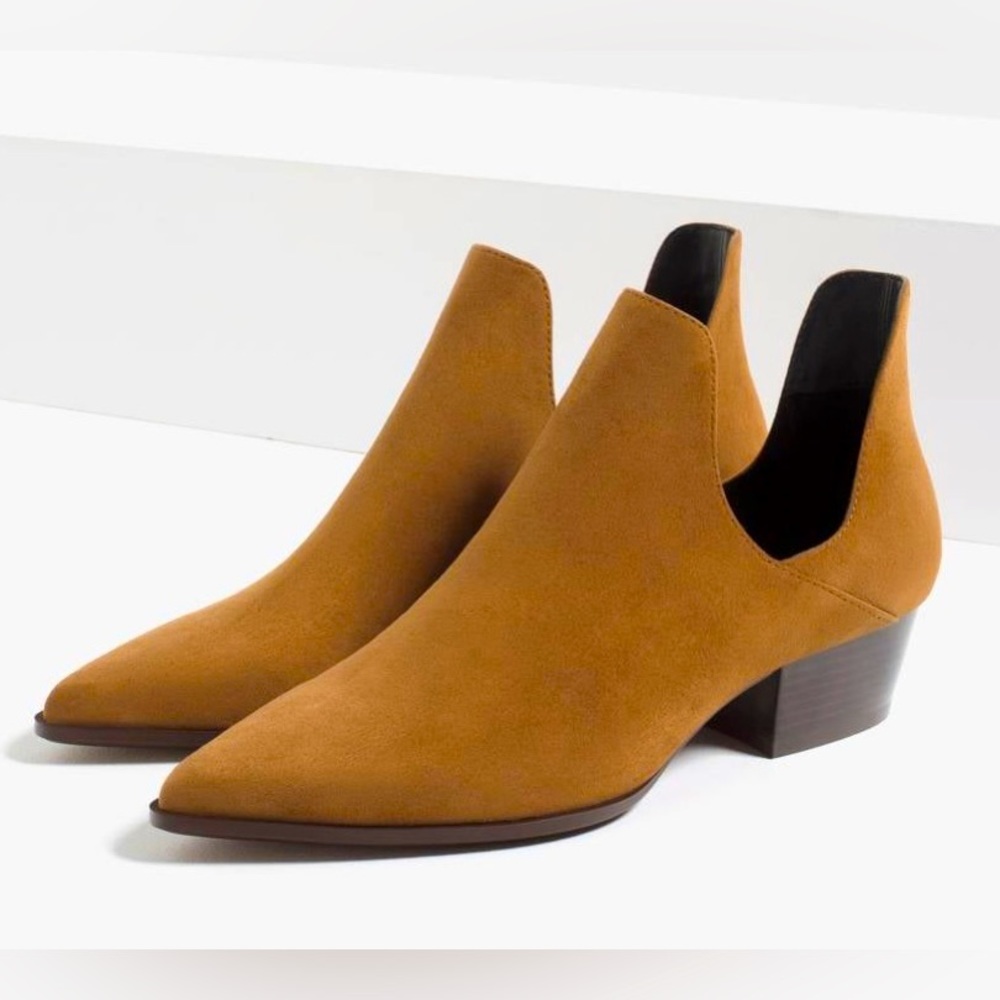 Zara Trafaluc Women’s Brown Cut Out Booties